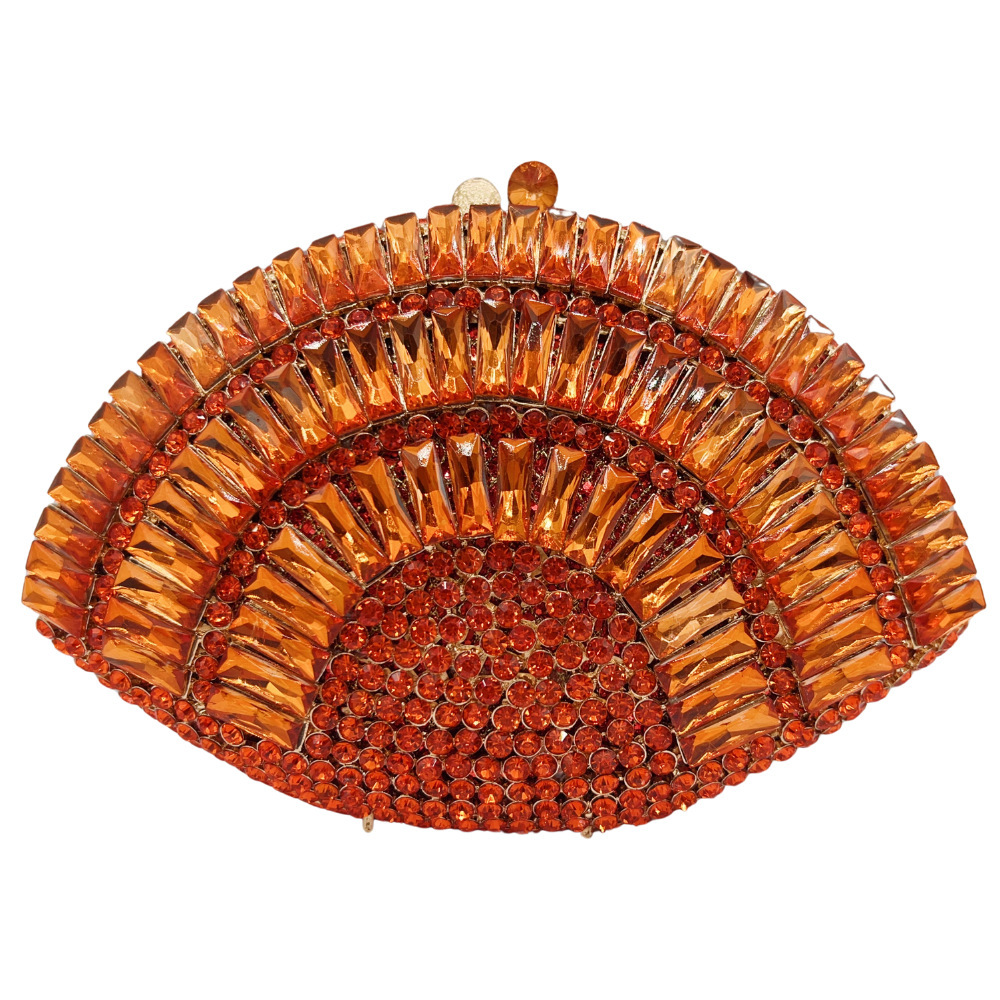 Bolso de piedra nueva forma de ventilador transfronteriza bolso de mano con diamantes huecos bolso de cena de fiesta reunión anual bolso de mujer