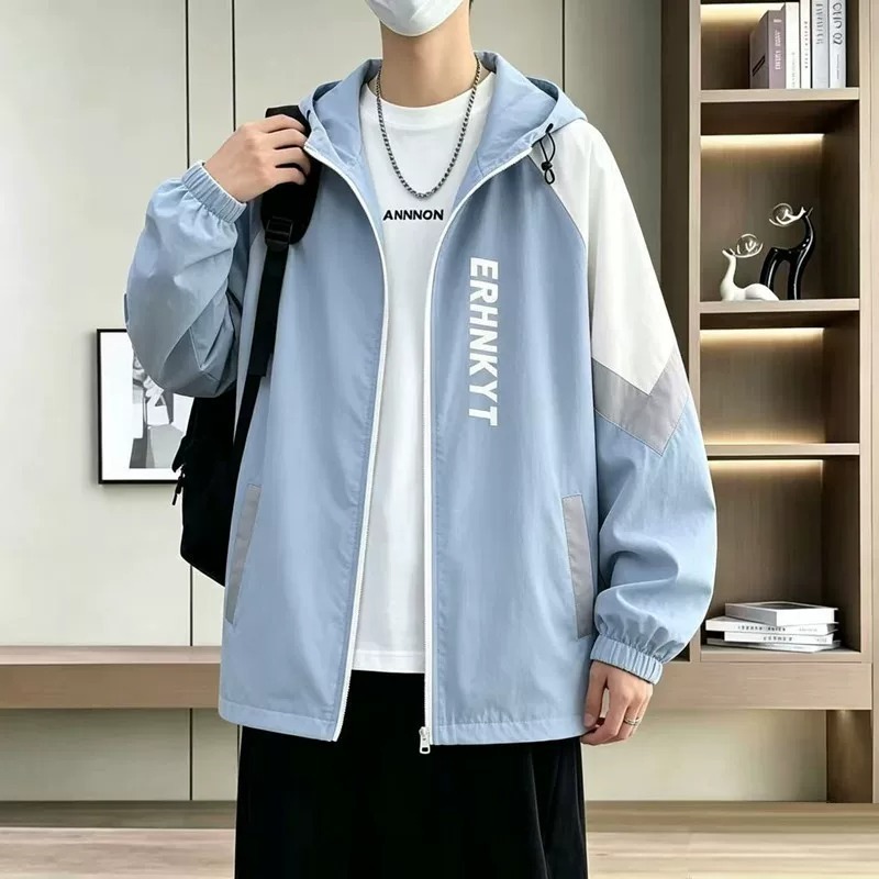 东南亚青少年夏季轻薄款防晒服男休闲简约冰丝透气外套大码防晒