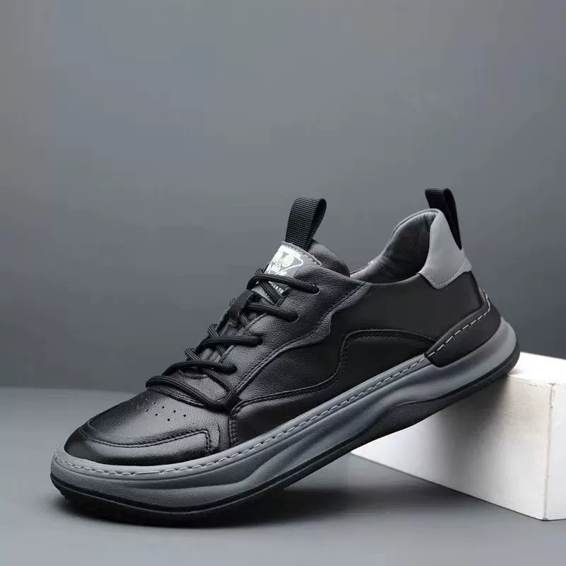 МужскиеSneakers из натуральной кожи, дышащий дезодорированный дизайн, плюс размеры (37–47)