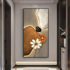 入户玄关装饰画走廊过道墙壁画轻奢竖版现代简约北欧客厅水晶挂画