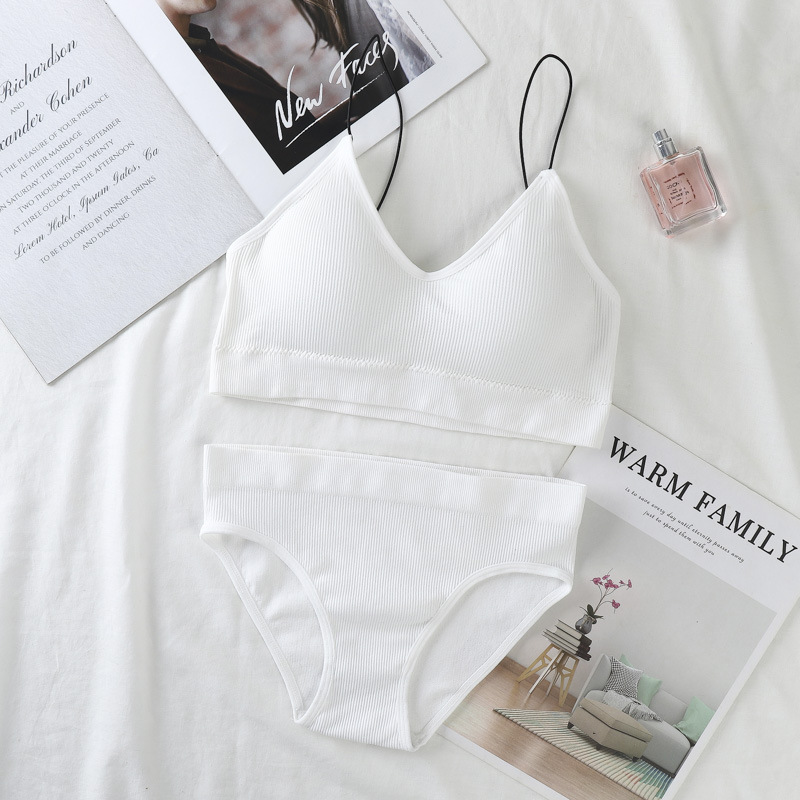 Sexy back bra desmontable cojín de pecho elástico cinturón de hombro sin anillo de acero conjunto de bra procesamiento personalizado