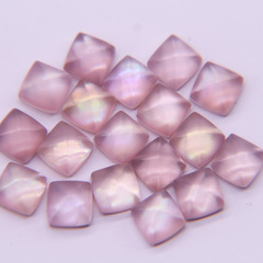 半宝石天然粉晶貼付粉貝糖塔6裸石戒面芙蓉石裸石戒面アクセサリー象眼配石