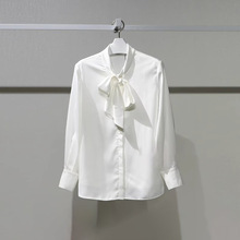 2023秋季新款时尚洋气蝴蝶结长袖气质上衣白衬衫女 1E8320091