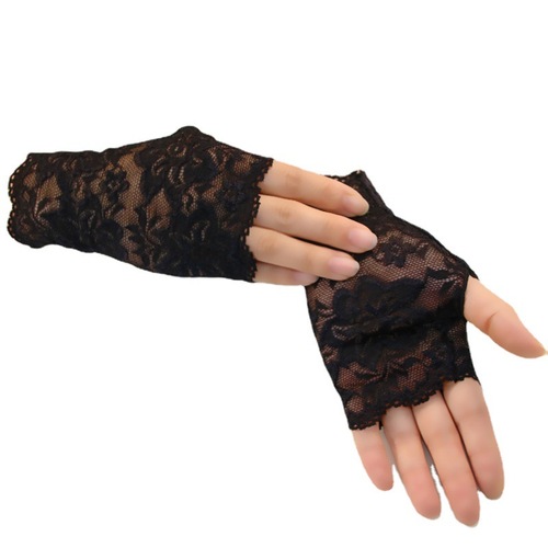 Summer thin-layer sun protection gloves outdoor electric scooter lace half-finger gloves wedding decoration bridesmaid gloves
