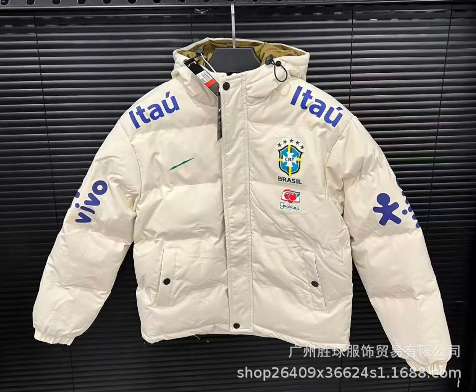 Chaqueta Térmica de Fútbol con Capucha de Algodón y Poliéster, Acolchada, para Deportes y Entrenamiento