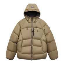 2025年立领宽松休闲加厚保暖外套纯色连帽白鸭绒羽绒服