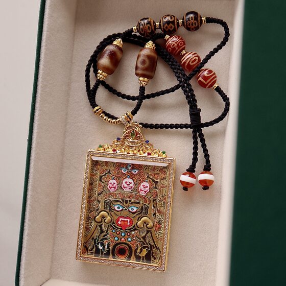 Zakiram Tibetan Potala Palace Hand-Painted Thangka Rechung Thangka Nepalese Thangka Dzi Bead Necklace
