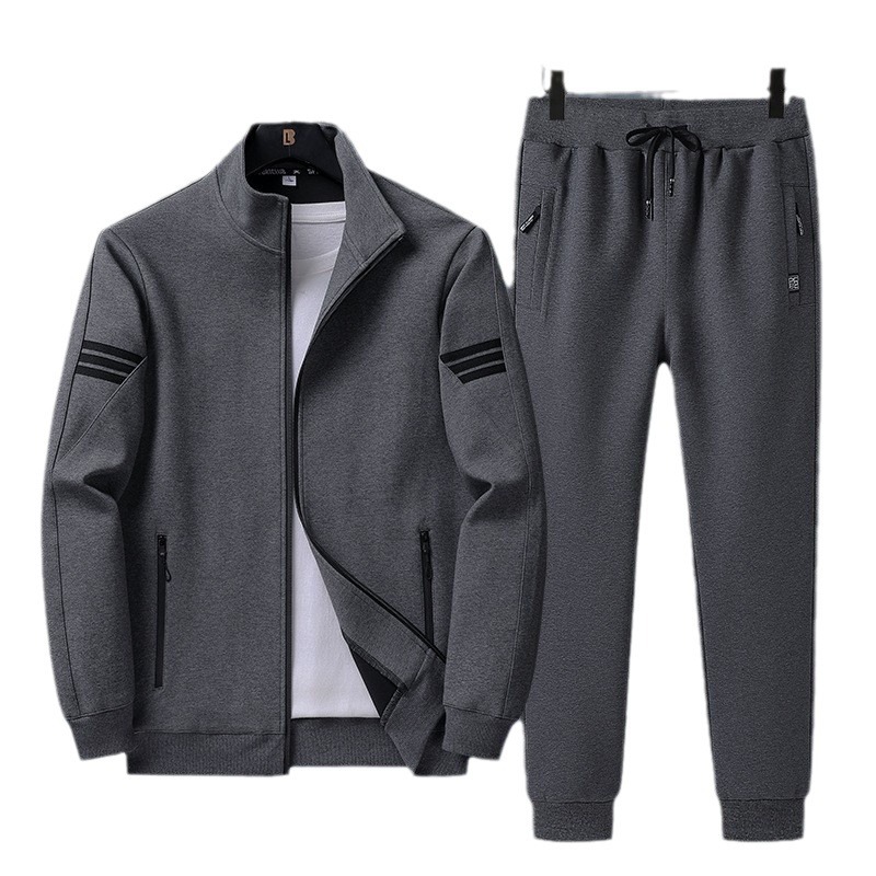 Papá de mediana edad ropa de primavera ropa deportiva chaqueta casual hombre primavera y otoño tamaño grande padre de mediana edad ropa de dos piezas set