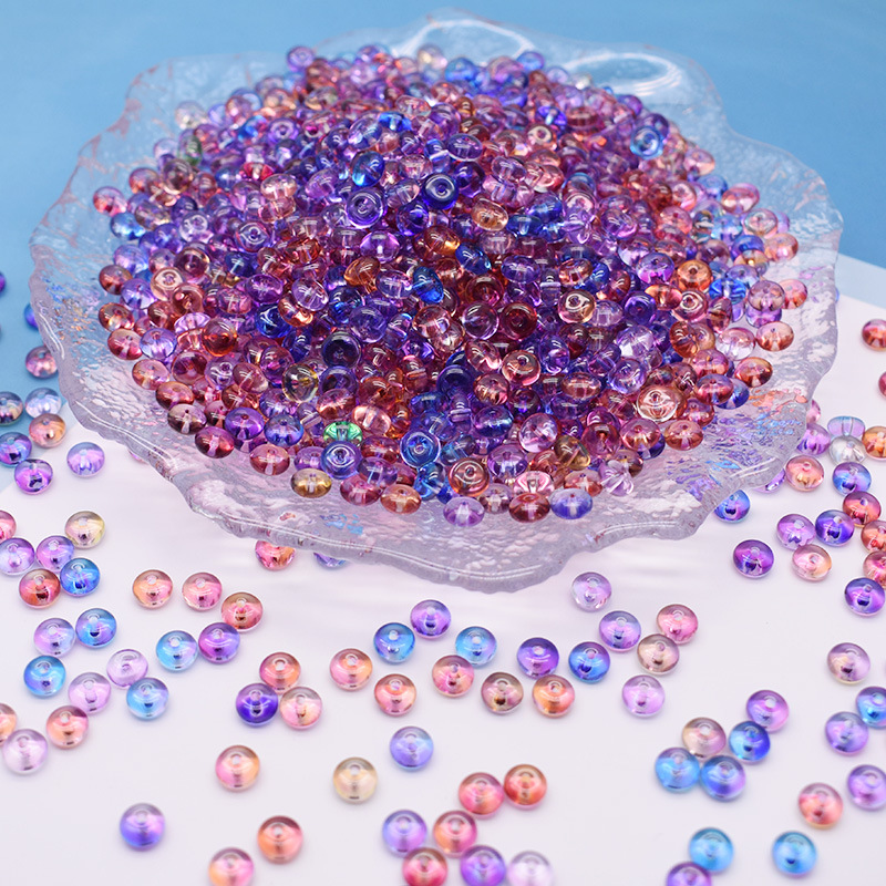 Cross-border hot 6*3mm mixed color abacus beads donut beaded diy bracelet necklace beaded jewelry accessories wholesale
