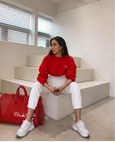 Spring and Autumn Korean Style Fashion Casual Capless Loose Fitting Slimming High-Waisted Waist-Cut Short-Sleeve Sport Sweatshirt for Women Trendy