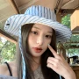 条纹防晒遮阳春夏登山帽