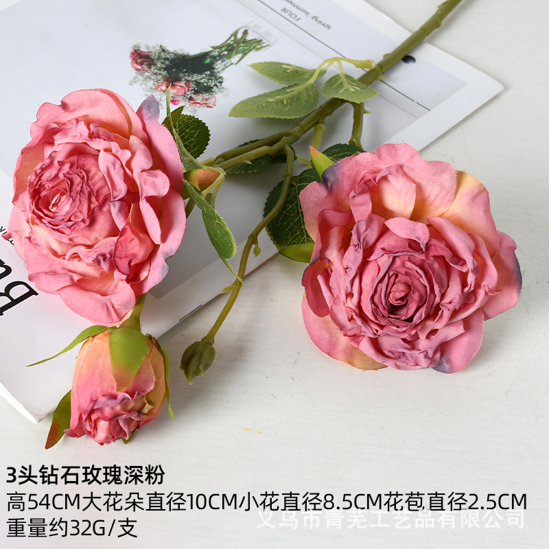 Flores artificiales rosas para boda, flores falsas de colores dulces, decoración para salón de bodas, decoración de techo para el hogar, arreglo floral, arte floral