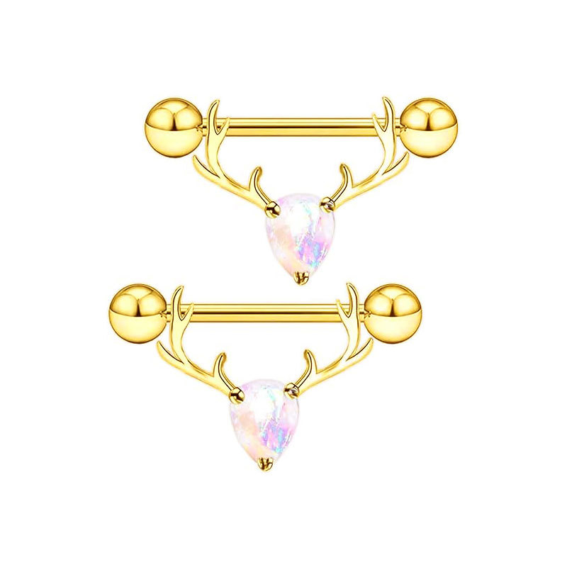 Stainless Steel Nipple Ring with Bowknot, Heart Zircon & Devil Wings - Custom Design detail image 10