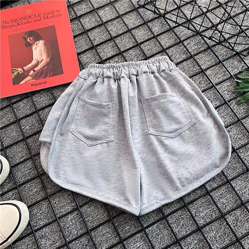 Yoga fitness loose plus-size casual sleep pants for men and women, four-season thin simple versatile sports three-quarter shorts for running