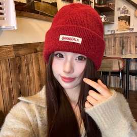 毛线帽女秋冬季大头围显脸小月子冷帽保暖加厚护耳针织帽