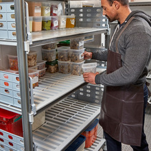 CAMBRO元素XTRA系列 移动式货架4层条格层板, 厨房储物架食品周转