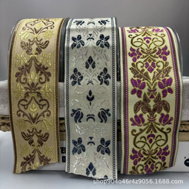 Jacquard Centimeter Webbing Accessories, Sofa Cushions, Embroidery, Hanfu Clothing Decoration, Patchwork, Curtain Lace, Ethnic Style