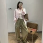 松紧腰口袋26aa0807抽绳休闲裤