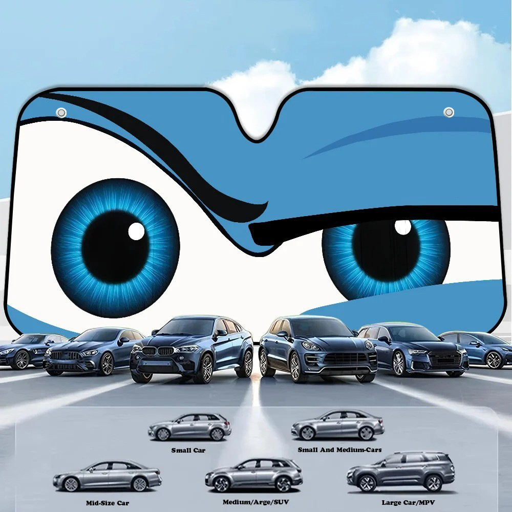 Cross-Border Dropshipping Amazon Hot-Selling Fun Eye-Shaped Car Sunshade for Windshield Sun Protection and Heat Insulation