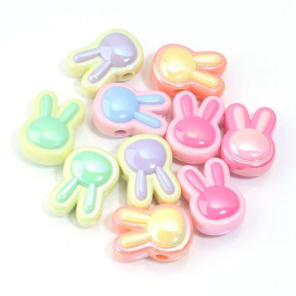 Color-plated rabbit head random color mix