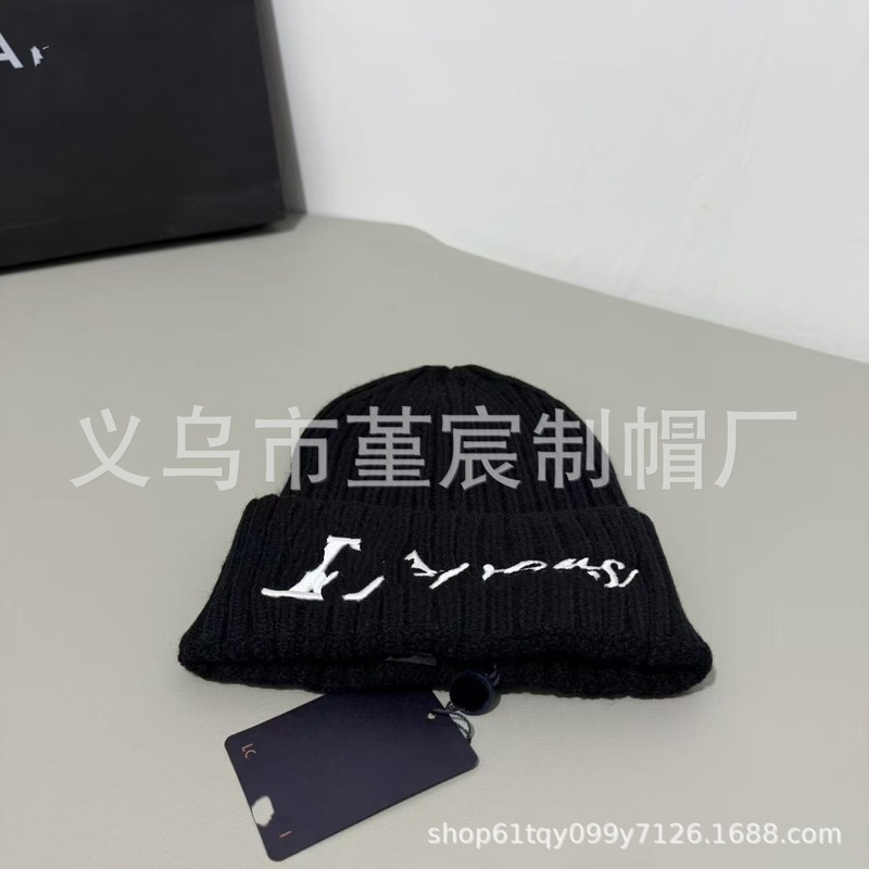 高版本L家秋冬新款大牌针织帽子女网红同款保暖护耳毛线帽冷帽男|undefined