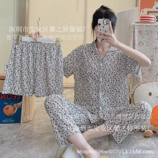 Middle Eastern Pajamas睡衣新款套装三件套女士夏睡衣卡通家居服