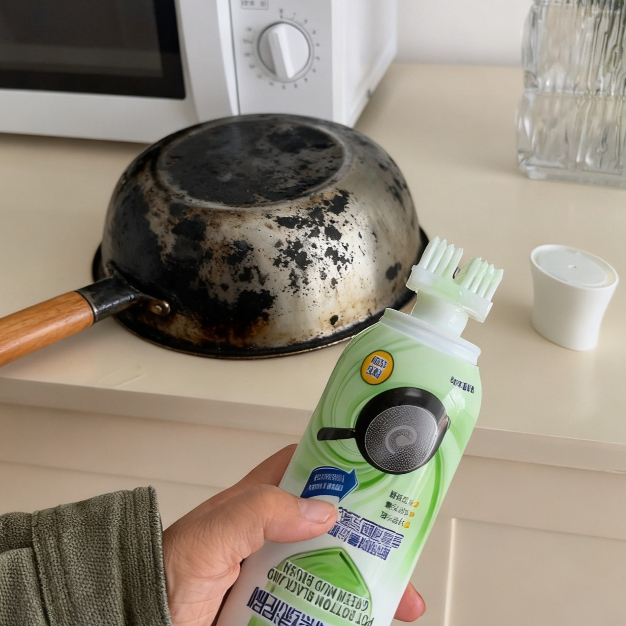 锅底黑垢清洁剂不锈钢清洗神器厨房去重油污椰子油强力去污膏除垢