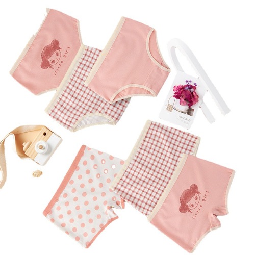 Korean children's underwear for girls, size 3-4, fine combed cotton, fresh, suitable for middle and large children, cotton shorts for girls, flat-bottomed baby girls' shorts