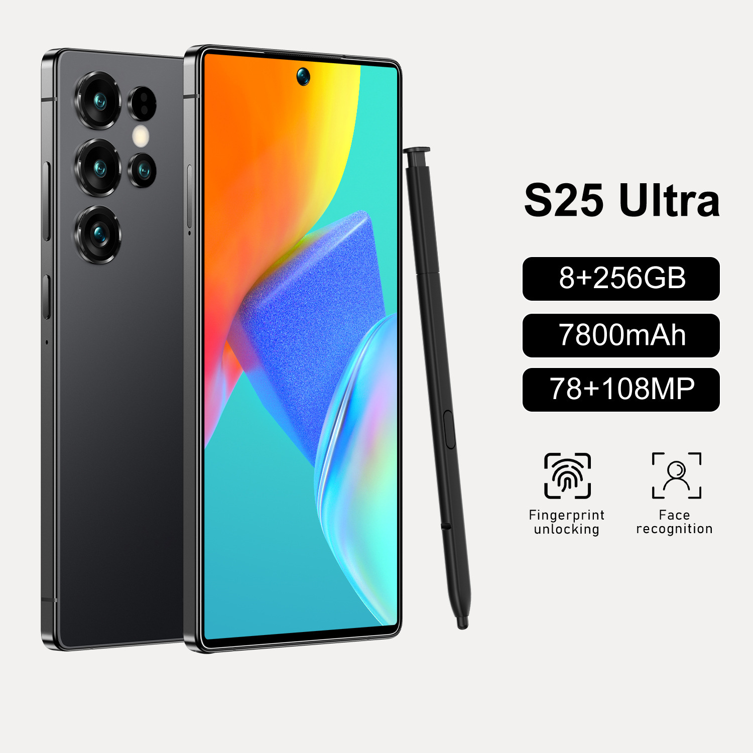 S25 Ultra 내장 펜 탑재 해외폰 7.3inch 대형 화면 4+64GB 진정한 4G 스마트폰 5G 직배송