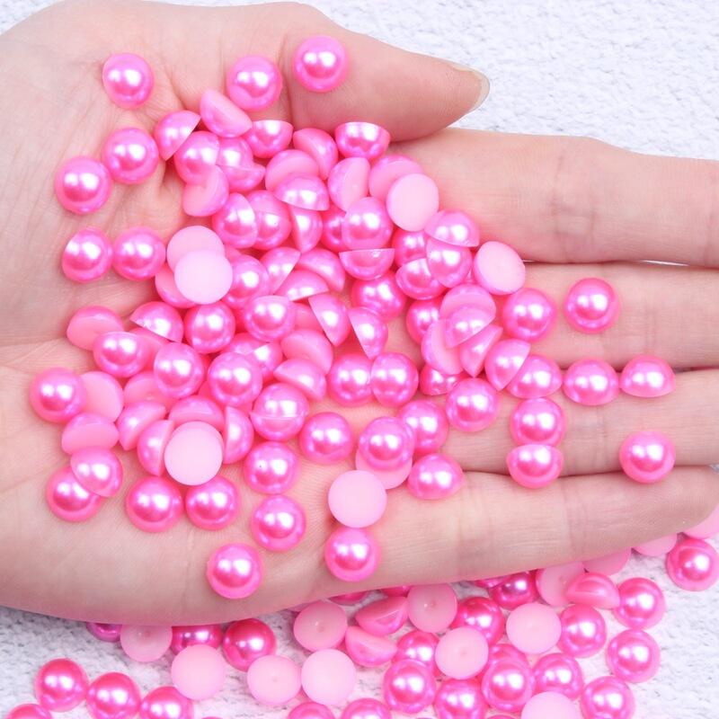 1.5-14ミリメートルカラーフラット半円パールビーズビーズヘアクリップdiyアクセサリー携帯電話樹脂材料アクセサリー|undefined