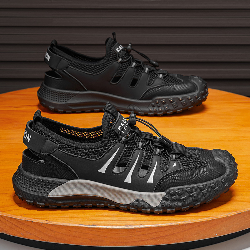 2026 verano para hombres Baotou Hole zapatos al aire libre nadar playa antideslizante de malla suave hueco zapatos casuales transpirables