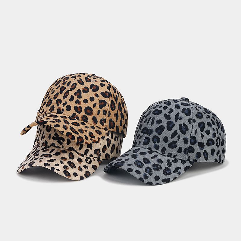 154g Weight Baseball Cap Hats Type Holiday, Daily Occasion Cotton Material Women's Simple Style Leopard Printing Flat Eaves Baseball Cap