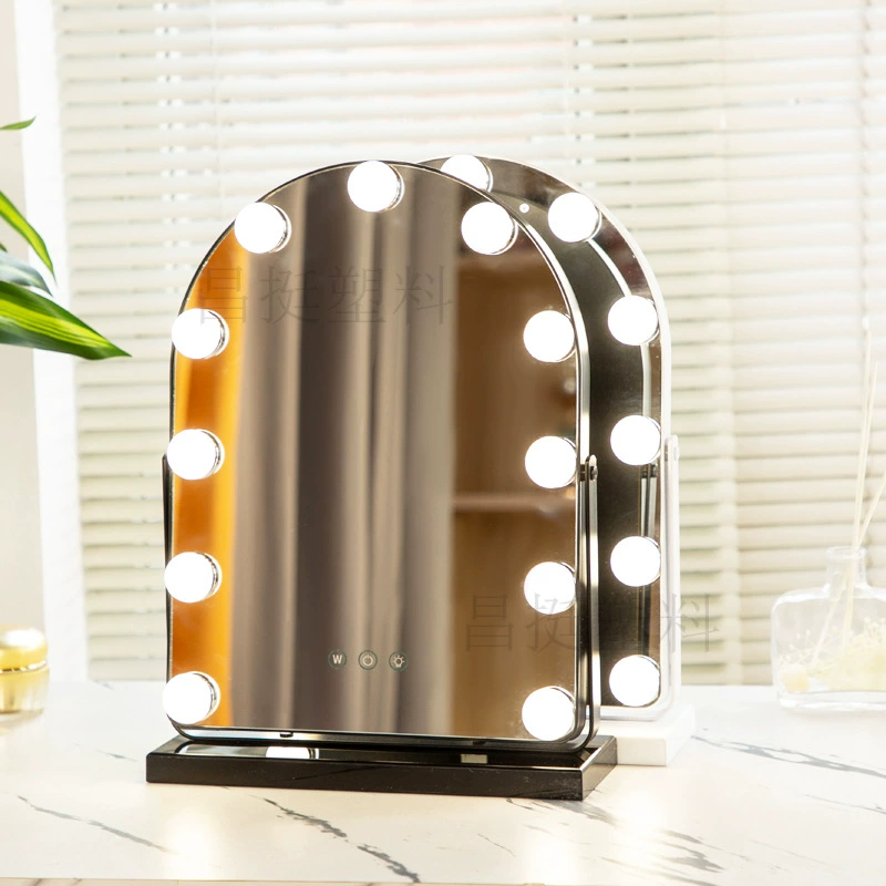 Зеркало с подсветкой, зеркало для макияжа, настольное косметическое зеркало для спальни, перезаряжаемое профессиональное домашнее косметическое зеркало высокой четкости для фотостудии
