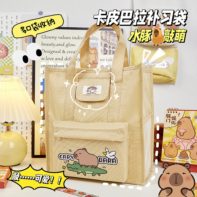 Bolsa de matrícula portátil Kapibala Bolsa de archivo de almacenamiento de tareas para estudiantes de primaria Bolsa de material de recuperación de gran capacidad de un solo hombro