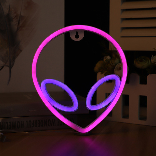Cross-border new LED Alien neon light wall-mounted style lamp bedroom decor night light