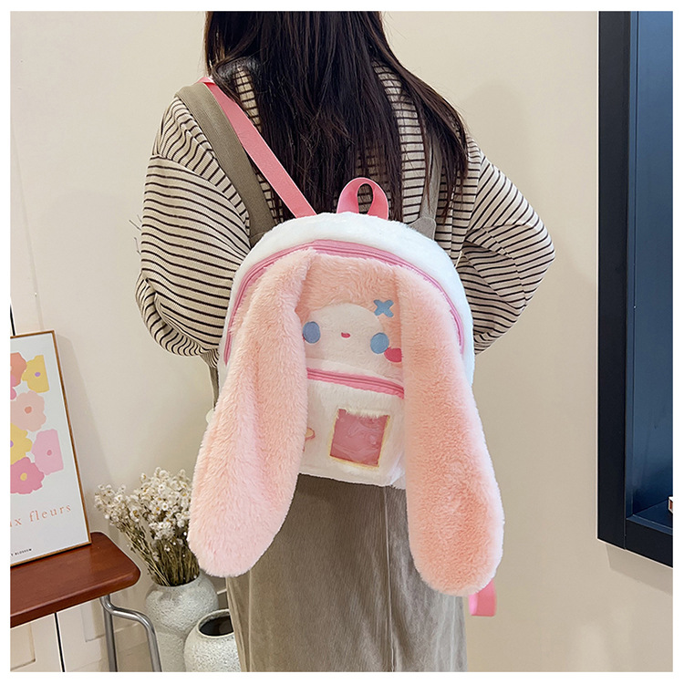 717g Weight Zipper Closure Type Double Shoulder Straps Strap Type Functional Backpack Bags Type Casual, Holiday Occasion Plush Material Women's Backpack Backpack Animal, Cartoon Pattern Spring, Autumn&Winter Season Women's Gender Cute Style Square Shape Animal Cartoon Casual Holiday Women's Backpack Functional Backpack 26