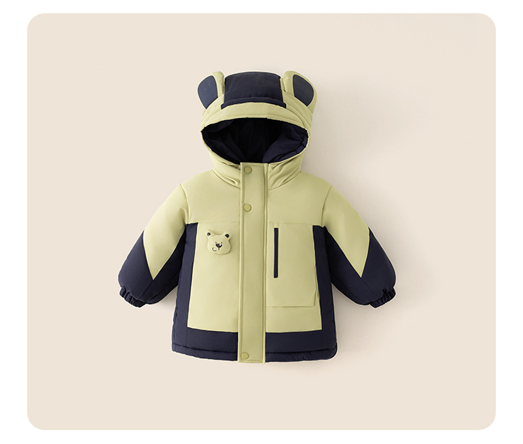 Silta ziemas jaka bērniem ar kapuci un flīsa oderi_voghion.com