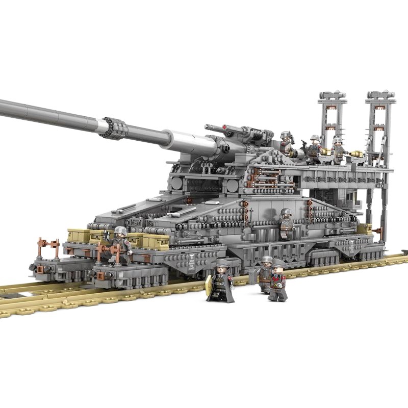 KAI ZHI KY10005 Tren Militar con Cañón, Bloques de Construcción de Alta Dificultad para Niños, Piezas Pequeñas