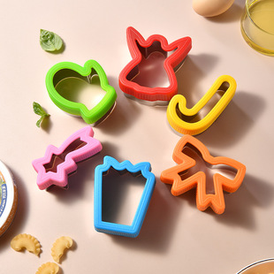 Cartoon stainless steel biscuit sandwich mould six piece set creative fruit biscuit cut flower cake mould