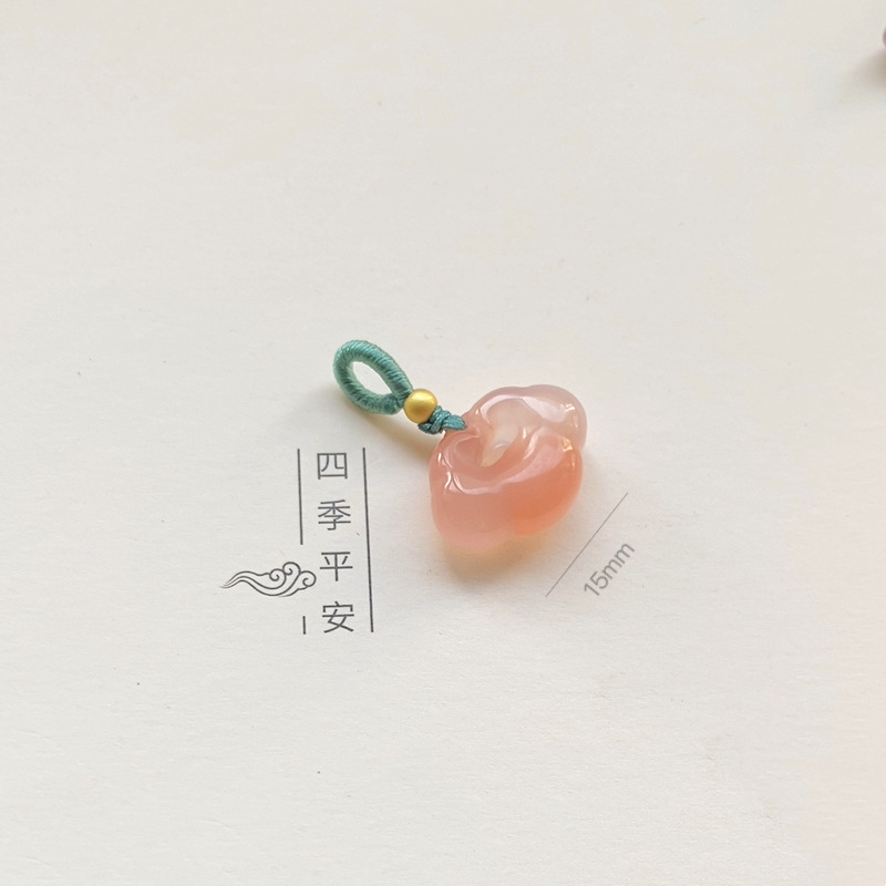 天然南紅蓮蓬ペンダントと田玉小提溜拉環diy部品禅意ブレスレットカボチャ紅縄編み|undefined