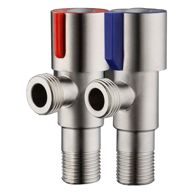 304 из нержавеющей стали треугольный клапан туалет утолщенный взрывозащищенный угловой клапан 304 угловой клапан красный и синий стандартный угловой клапан оптом