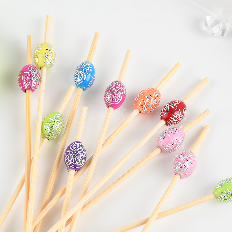 Cuentas coloridas cuerdas de perlas de frutas creativas cócteles de alta calidad hotel restaurante bar bambú fábrica al por mayor