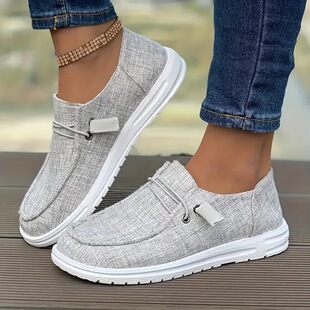 Women's Lightweight Canvas Shoes Casual Low Top Slip On Flat
