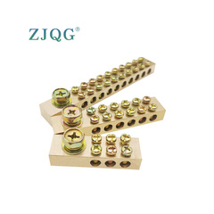 Now one in and multiple out brass high current double row copper terminals connected to zero ground copper bar terminals