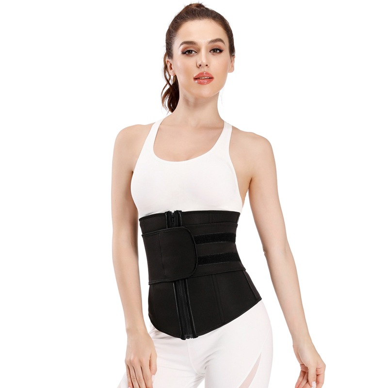 Cinturón con cremallera para mujer de gran tamaño con velcro 9 espinas de pescado, clip de cintura de clorito, versión de goma, fitness