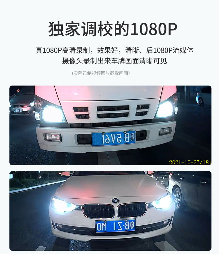 Intelligent Voice-Controlled 1080P HD Reverse Camera 4-Pin Rear Camera Full-Screen Streaming Dash Cam