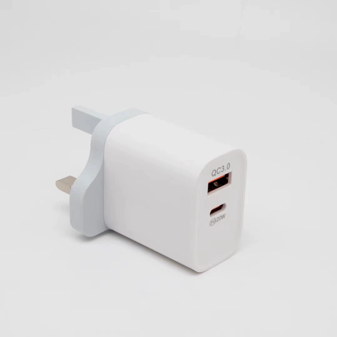 Сертификаты PSE/ETL/SAA A+C dual -port PD20W зарядная головка USB-C, адаптер QC3.0