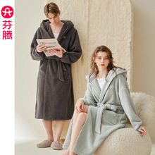 芬腾【蓬蓬绒睡袍】情侣加绒加厚睡袍秋冬季男女士睡衣加大码浴袍