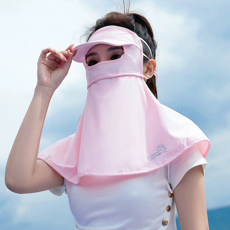 Sports silk long cloak, medical mask, sun protection, with neck protection, UF-protection