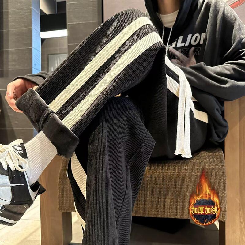[Foreign trade direct supply million in stock] waffle stitching label loose straight wide leg sports casual pants
